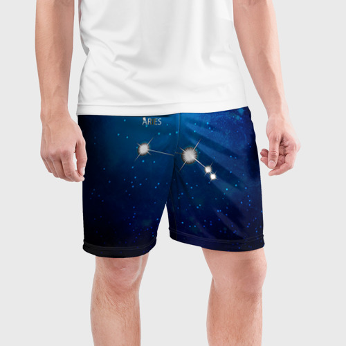 Мужские шорты спортивные с принтом Овен, фото на моделе #1