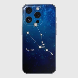 Чехол для iPhone 15 Pro Max силиконовый с защитой камеры Телец