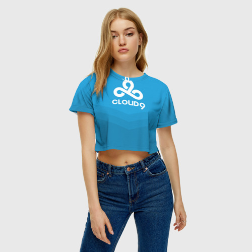 Женская футболка Crop-top 3D Cloud 9, цвет 3D печать - фото 3
