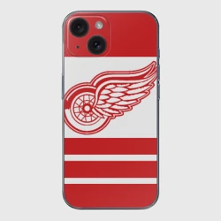 Чехол для iPhone 15 силиконовый с защитой камеры Detroit Red Wings