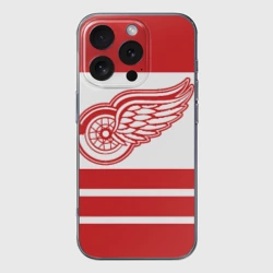 Чехол для iPhone 16 Pro Max силиконовый с защитой камеры Detroit Red Wings