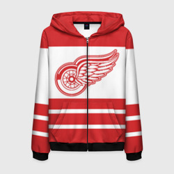 Мужская толстовка 3D на молнии Detroit Red Wings