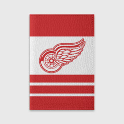 Обложка для паспорта матовая кожа Detroit Red Wings
