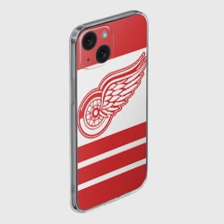 Чехол для iPhone 15 силиконовый с защитой камеры Detroit Red Wings - фото 2