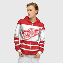 Мужская толстовка 3D на молнии Detroit Red Wings - фото 2