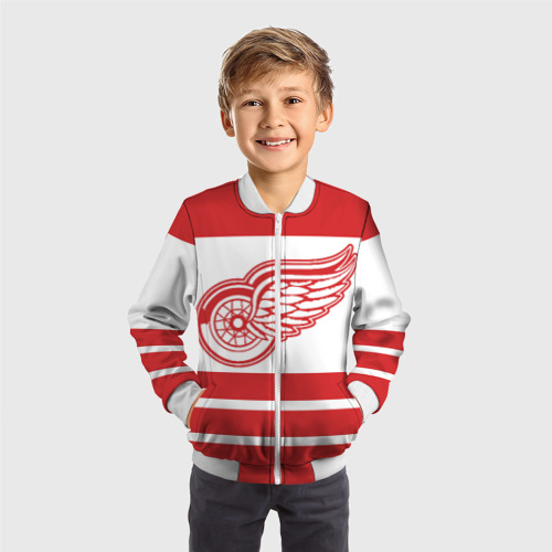 Детский бомбер 3D Detroit Red Wings, цвет белый - фото 4