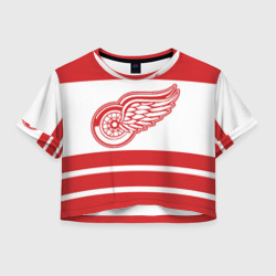 Женская футболка Crop-top 3D Detroit Red Wings