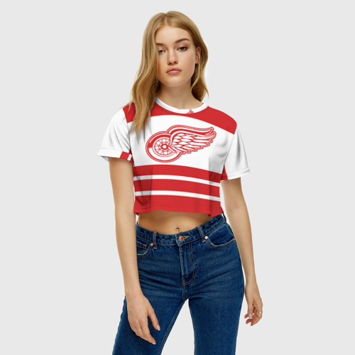 Женская футболка Crop-top 3D Detroit Red Wings, цвет 3D печать - фото 3