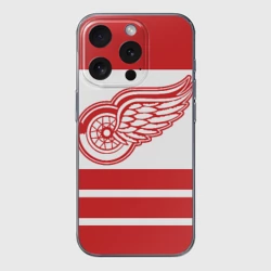 Чехол для iPhone 15 Pro силиконовый с защитой камеры Detroit Red Wings