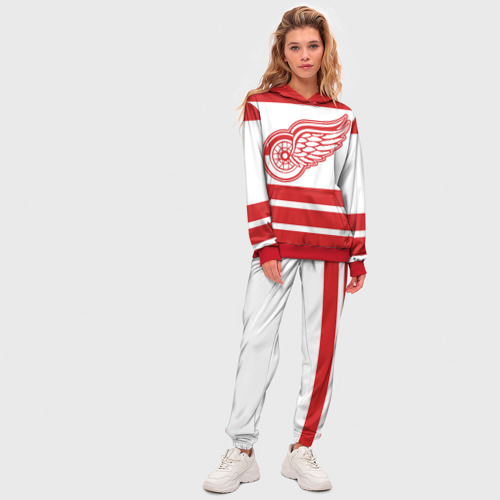 Женский костюм с толстовкой 3D Detroit Red Wings, цвет красный - фото 5