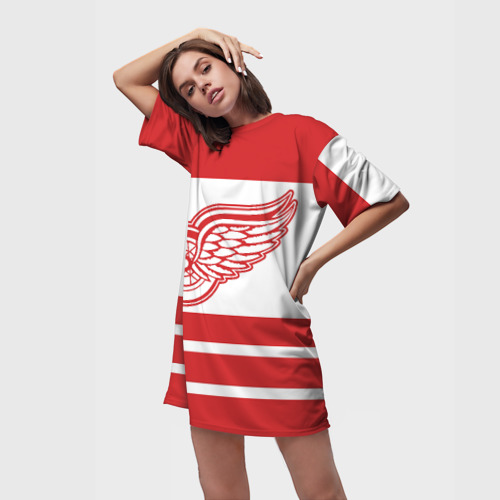 Платье-футболка 3D Detroit Red Wings, цвет 3D печать - фото 3