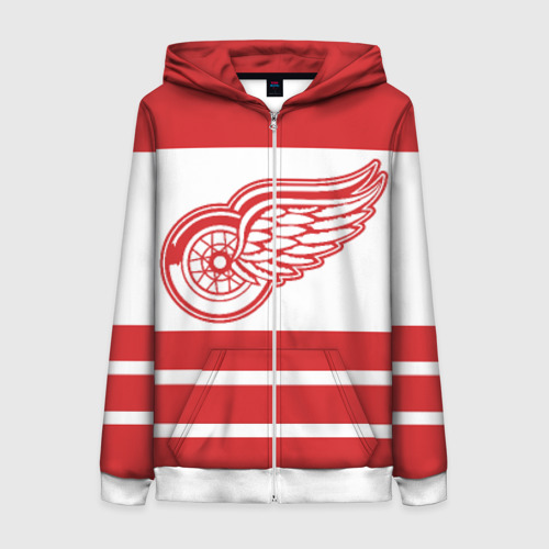 Женская толстовка 3D на молнии Detroit Red Wings, цвет белый