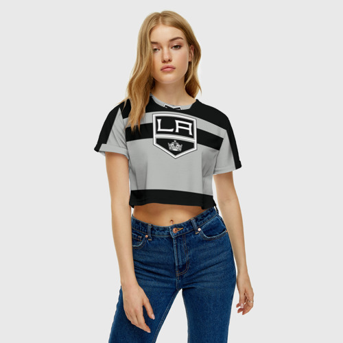 Женская футболка Crop-top 3D Los Angeles Kings, цвет 3D печать - фото 3