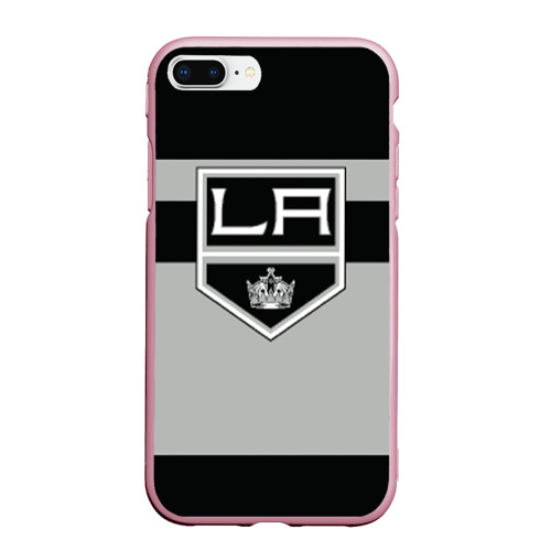 Чехол для iPhone 7Plus/8 Plus матовый Los Angeles Kings, цвет розовый