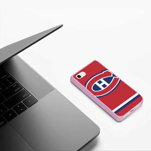 Чехол для iPhone 5/5S матовый Montreal Canadiens, цвет розовый - фото 5