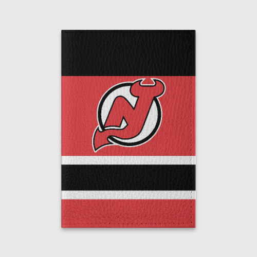 Обложка для паспорта матовая кожа New Jersey Devils, цвет бирюзовый