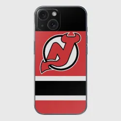 Чехол для iPhone 15 силиконовый с защитой камеры New Jersey Devils