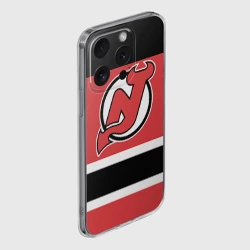 Чехол для iPhone 15 Pro силиконовый с защитой камеры New Jersey Devils - фото 2