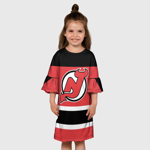 Детское платье 3D с принтом New Jersey Devils, вид сбоку #3