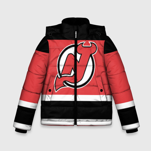 Зимняя куртка для мальчиков 3D с принтом New Jersey Devils, вид спереди #2