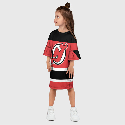 Детское платье 3D с принтом New Jersey Devils, фото на моделе #1