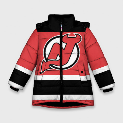Зимняя куртка для девочек 3D New Jersey Devils, цвет черный