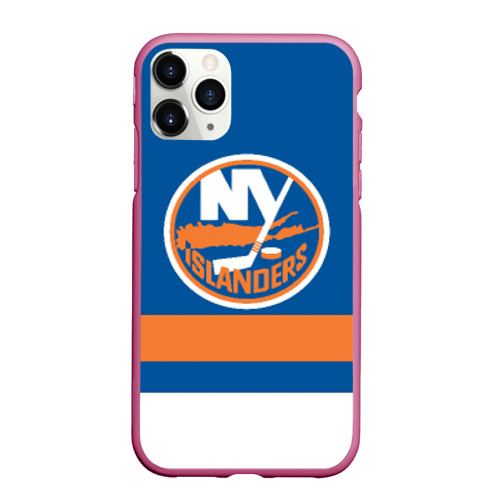 Чехол для iPhone 11 Pro Max матовый New York Islanders, цвет малиновый