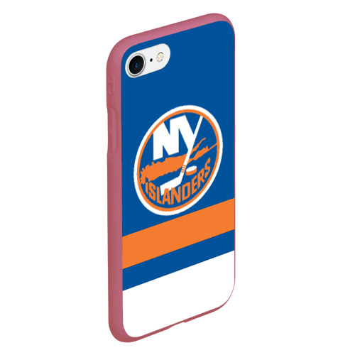 Чехол для iPhone 7/8 матовый New York Islanders, цвет малиновый - фото 3