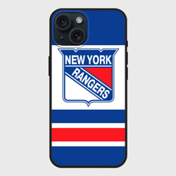Чехол силиконовый для Apple iPhone 15 матовый New York Rangers