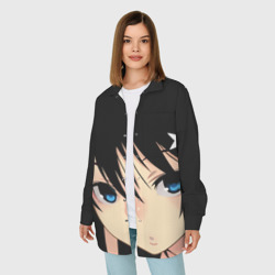 Женская рубашка oversize 3D Black Rock Shooter аниме - глаза Мато Курои  - фото 2