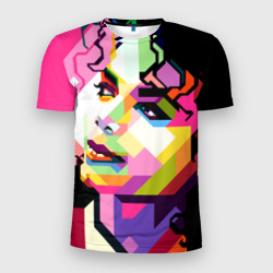 Мужская футболка 3D Slim Майкл Джексон портрет поп-арт лицо