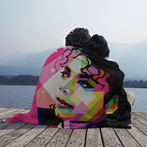 Плед 3D Майкл Джексон портрет поп-арт лицо, цвет 3D (велсофт) - фото 3