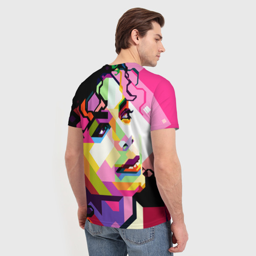Мужская футболка 3D Майкл Джексон портрет поп-арт лицо, цвет 3D печать - фото 4