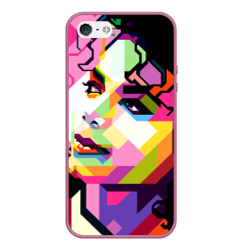 Чехол для iPhone 5/5S матовый Майкл Джексон портрет поп-арт лицо