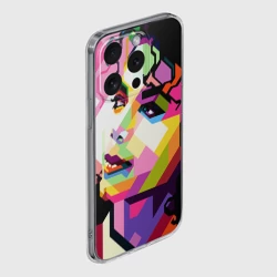 Чехол для iPhone 15 Pro Max силиконовый с защитой камеры Майкл Джексон портрет поп-арт лицо - фото 2