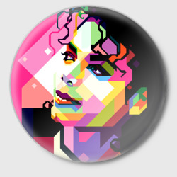 Значок Майкл Джексон портрет поп-арт лицо