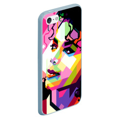 Чехол для iPhone 5/5S матовый Майкл Джексон портрет поп-арт лицо - фото 2