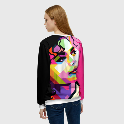 Женский свитшот 3D Майкл Джексон портрет поп-арт лицо, цвет 3D печать - фото 4