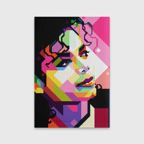 Обложка для паспорта матовая кожа Майкл Джексон портрет поп-арт лицо, цвет черный - фото 2