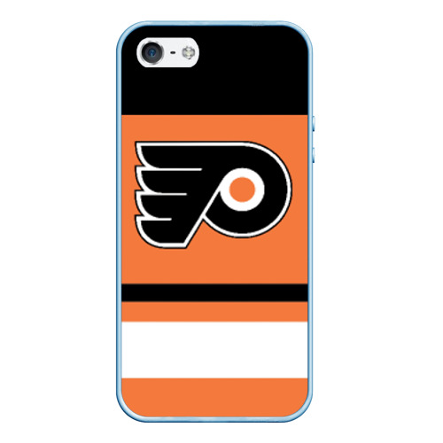 Чехол для iPhone 5/5S матовый Philadelphia Flyers, цвет голубой