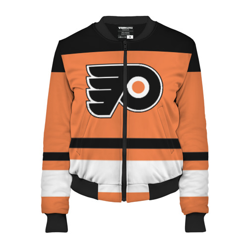 Женский бомбер 3D Philadelphia Flyers, цвет черный