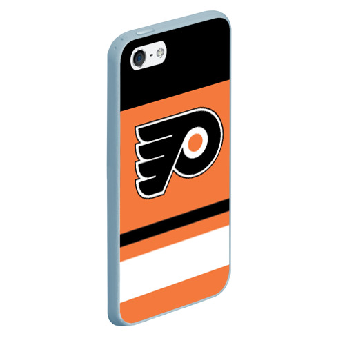 Чехол для iPhone 5/5S матовый Philadelphia Flyers, цвет голубой - фото 3