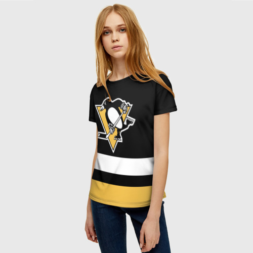 Женская футболка 3D Pittsburgh Penguins, цвет 3D печать - фото 3