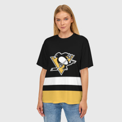 Женская футболка oversize 3D Pittsburgh Penguins - фото 2