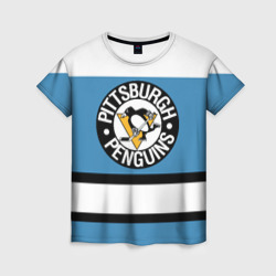 Женская футболка 3D Pittsburgh Penguins blue