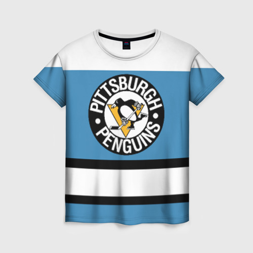 Женская футболка 3D Pittsburgh Penguins blue, цвет 3D печать