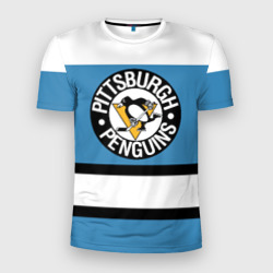 Мужская футболка 3D Slim Pittsburgh Penguins blue