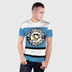 Мужская футболка 3D Slim Pittsburgh Penguins blue - фото 2