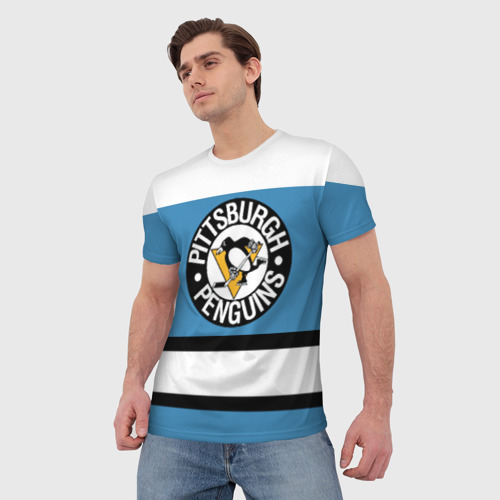 Мужская футболка 3D Pittsburgh Penguins blue, цвет 3D печать - фото 3