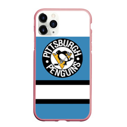 Чехол для iPhone 11 Pro Max матовый Pittsburgh Penguins blue